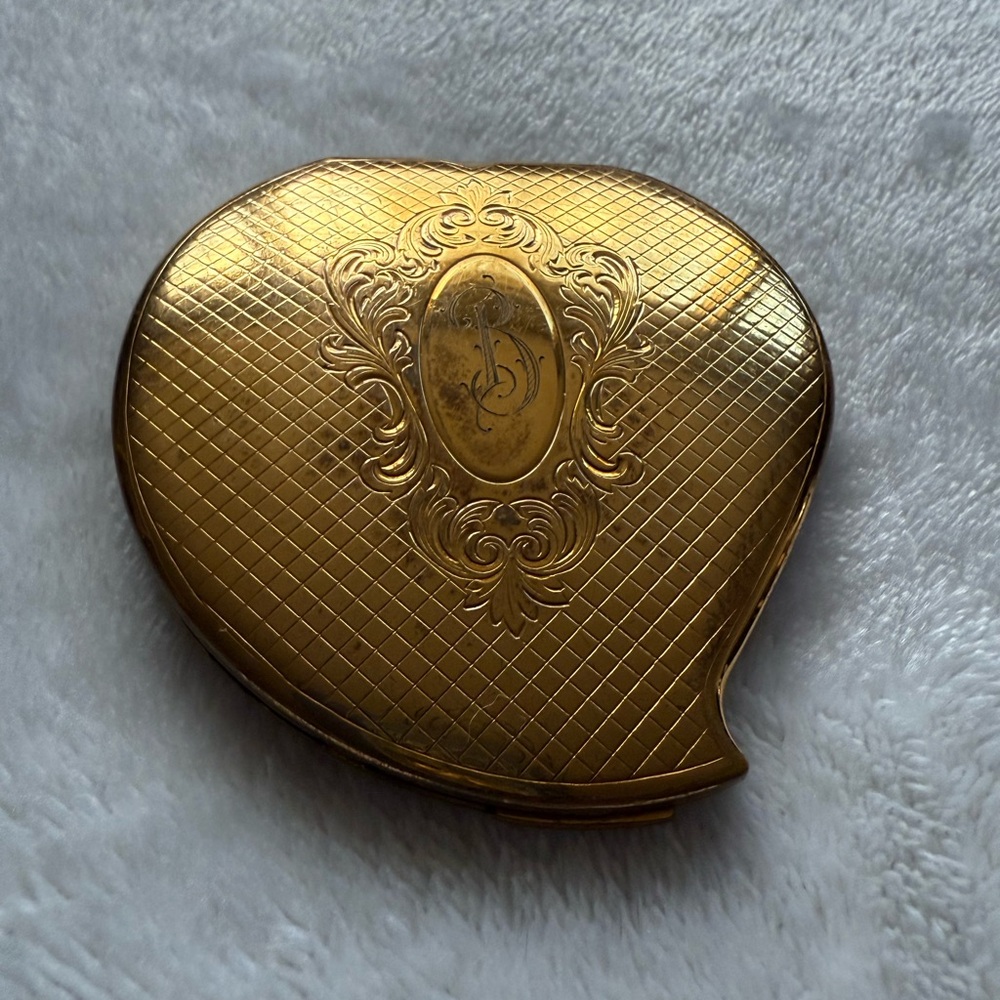 Elgin America Gold Compact Powder Mirror
